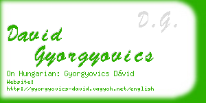 david gyorgyovics business card